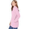 Woman Within Plus Size Zip Front Shaker Cardigan Sweater(Pink)