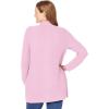 Woman Within Plus Size Zip Front Shaker Cardigan Sweater(Pink)
