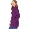 Woman Within Plus Size Zip Front Shaker Cardigan Sweater(Plum Purple)