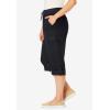 Woman Within Women’s Convertible Length Cargo Capri/Bermuda Pants(Black)