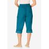 Woman Within Women’s Convertible Length Cargo Capri/Bermuda Pants(Deep Teal)