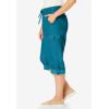 Woman Within Women’s Convertible Length Cargo Capri/Bermuda Pants(Deep Teal)
