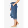 Woman Within Women’s Convertible Length Cargo Capri/Bermuda Pants(Medium Stonewash Sanded)