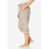 Woman Within Women’s Convertible Length Cargo Capri/Bermuda Pants(Natural Khaki)