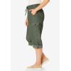 Woman Within Women’s Convertible Length Cargo Capri/Bermuda Pants(Olive Green)