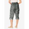 Woman Within Women’s Convertible Length Cargo Capri/Bermuda Pants(Olive Green Camouflage)