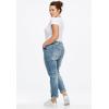 ellos Comfortable Women’s Plus Size Boyfriend Jeans Stretch Denim Mid-Rise(Light Blue Wash)