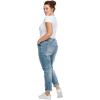 ellos Comfortable Women’s Plus Size Boyfriend Jeans Stretch Denim Mid-Rise(Light Stonewash)