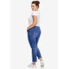 ellos Comfortable Women’s Plus Size Boyfriend Jeans Stretch Denim Mid-Rise(Medium Blue Sanded)
