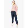 ellos Comfortable Women’s Plus Size Modern Stretch Chino Pants Slim Fit Work & Casual(Black)