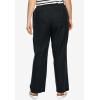ellos Plus Size Linen-Blend Drawstring Pants(Black)