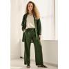 ellos Plus Size Linen-Blend Drawstring Pants(Navy)