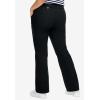 ellos Plus Size Stretch Chino Mid-Rise Classic Bootcut Pants(Black)