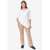 ellos Plus Size Stretch Chino Mid-Rise Classic Bootcut Pants(New Khaki)