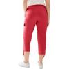 ellos Women’s Plus Size Stretch Cargo Capris Front and Side Pockets Casual Cropped Pants(Radiant Red)