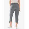 ellos Women’s Plus Size Stretch Cargo Capris Front and Side Pockets Casual Cropped Pants(Slate)