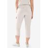 ellos Women’s Plus Size Stretch Cargo Capris Front and Side Pockets Casual Cropped Pants(Stone)