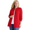 Woman Within Plus Size Cotton Cable Knit Cardigan Sweater(Vivid Red)
