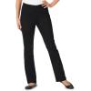Woman Within Plus Size Fineline Stretch Denim Pull-On Bootcut Jeans(Black)