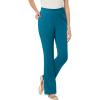 Woman Within Plus Size Fineline Stretch Denim Pull-On Bootcut Jeans(Deep Teal)