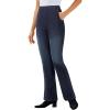 Woman Within Plus Size Fineline Stretch Denim Pull-On Bootcut Jeans(Indigo Sanded)