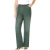 Woman Within Plus Size Fineline Stretch Denim Pull-On Bootcut Jeans(Pine)