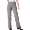 Woman Within Plus Size Fineline Stretch Denim Wide-Leg Pull-On Jeans(Grey Denim)