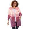 Woman Within Plus Size Ombre Shaker Cardigan Sweater(Deep Claret Ombre)