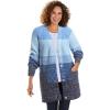 Woman Within Plus Size Ombre Shaker Cardigan Sweater(Navy Ombre)