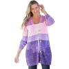 Woman Within Plus Size Ombre Shaker Cardigan Sweater(Purple Orchid Ombre)