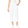 Woman Within Plus Size Petite Knit Cargo Capri(White)