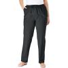 Woman Within Plus Size Seersucker Pull-On Elastic-Waist Pants(Black)