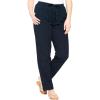 Woman Within Plus Size Seersucker Pull-On Elastic-Waist Pants(Navy)