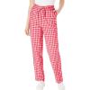 Woman Within Plus Size Seersucker Pull-On Elastic-Waist Pants(Vivid Red Gingham)