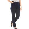 Woman Within Plus Size Straight Leg Elastic Waist Stretch Fineline Denim Jean (Petite & Tall Available)(Indigo)