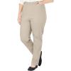 Woman Within Plus Size Straight Leg Elastic Waist Stretch Fineline Denim Jean (Petite & Tall Available)(Natural Khaki)