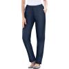 Woman Within Plus Size Straight Leg Elastic Waist Stretch Fineline Denim Jean (Petite & Tall Available)(Navy)