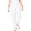 Woman Within Plus Size Straight Leg Linen Pant(White)