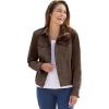 Woman Within Plus Size Stretch Denim Jacket Cropped Jean Jacket(Chocolate)