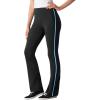 Woman Within Plus Size Stretch-Cotton Knit Pull-On Bootcut Side-Stripe Leggings(Black Paradise Blue)
