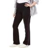 Woman Within Plus Size Stretch-Cotton Knit Pull-On Bootcut Side-Stripe Leggings(Black Plum Purple)