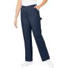 Woman Within Plus Size Tall Back-Elastic All-Cotton Denim Carpenter Jeans(Navy)