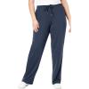 Woman Within Plus Size Tall Sport Knit Straight-Leg Pull-On Pants(Navy)