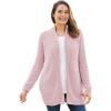 Woman Within Plus Size Zip Front Shaker Cardigan Sweater(Pink)