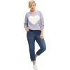 ellos Comfortable Women’s Plus Size Boyfriend Jeans Stretch Denim Mid-Rise(Medium Blue Sanded)