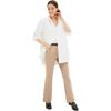 ellos Plus Size Stretch Chino Mid-Rise Classic Bootcut Pants(New Khaki)