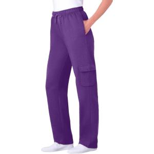 Woman Within Plus Size Better Fleece Cargo Sweatpant (Petite & Tall Available)(Radiant Purple)