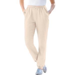 Woman Within Plus Size Better-Fleece Pull-On Jogger Sweatpants(Oatmeal)