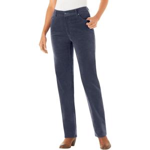 Woman Within Plus Size Corduroy Straight Leg Jeans(Navy)