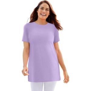 Woman Within Plus Size Perfect Crewneck Tunic(Soft Iris)